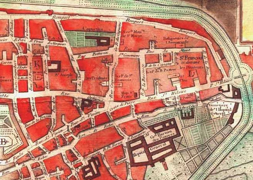 Extrait Carte Rouen 1813